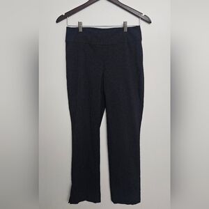 NIC+ZOE‎ The Perfect Pant Crop Navy White Micro Dot Size 4 Pull On Slit